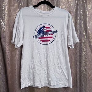 TravisMathew White Born On The Fourth Red Blue Graphic T Shirt Large